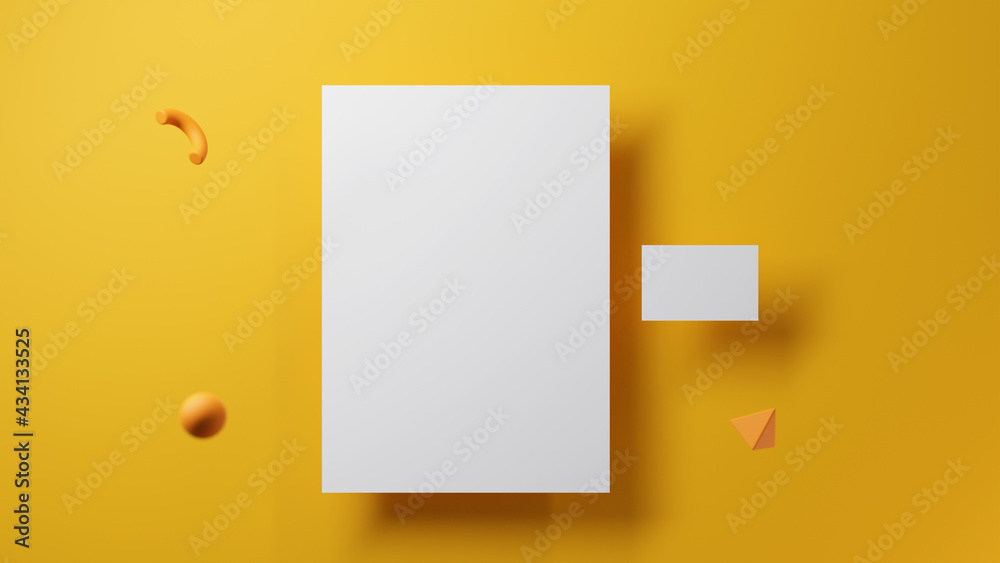Letter and business card mockup 3d render Letter and business card mockup 3d render