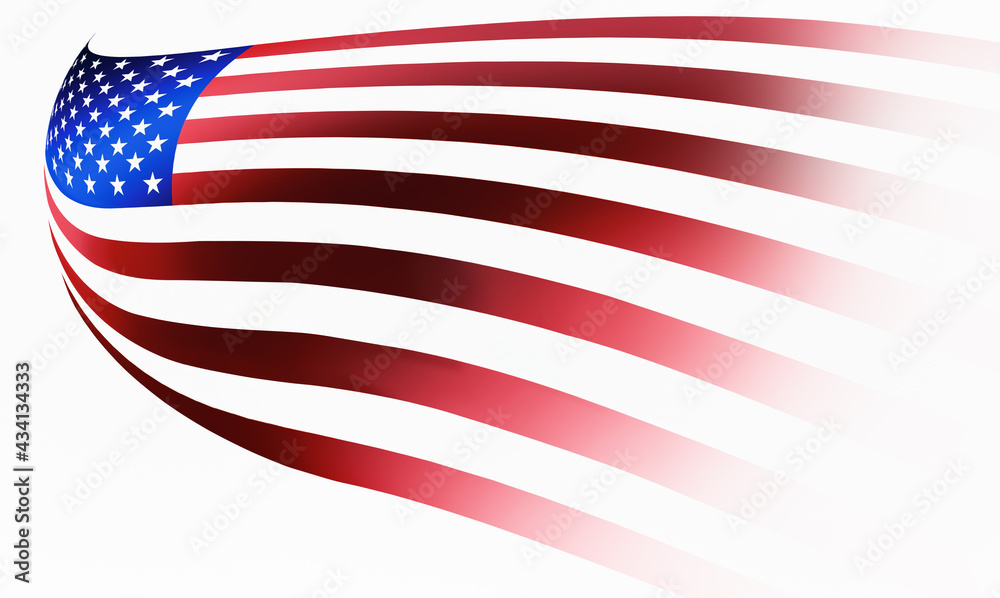 Fototapeta premium Illustration image of American (USA) flag - 3D rendering