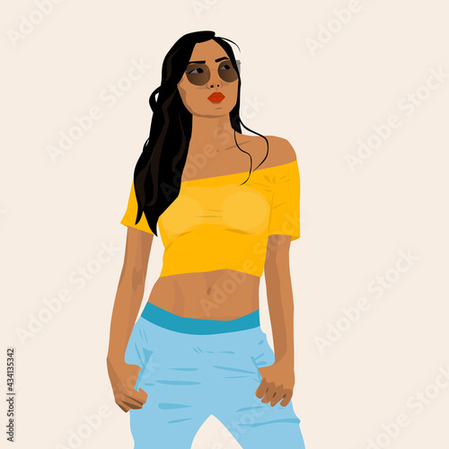 Stylish woman, sunglasses and fashiona style