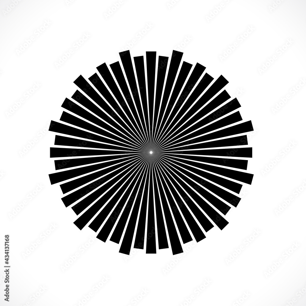 Rays, beams element. Sunburst, starburst shape background. Circular geometric. Abstract circular geometric shape. illustration - Vector