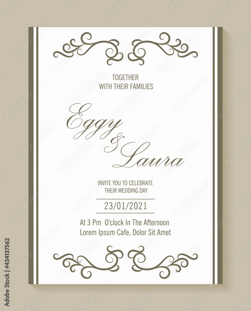 wedding invitation with a stylish ornament