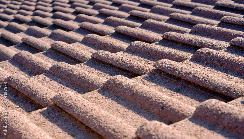 Detail of roof shingle on a building