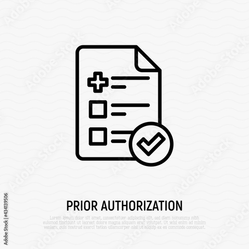 Obraz na plátne Medical insurance: sheet of paper with medical cross and check mark