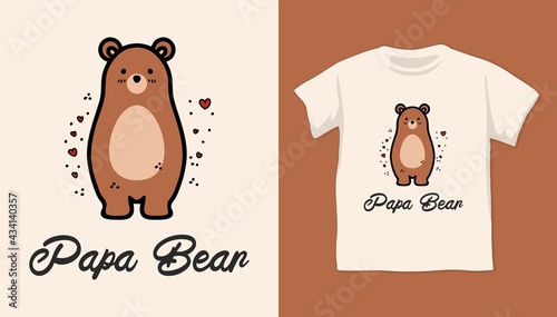 Cool and cute polar bear illustration shirt design for kid