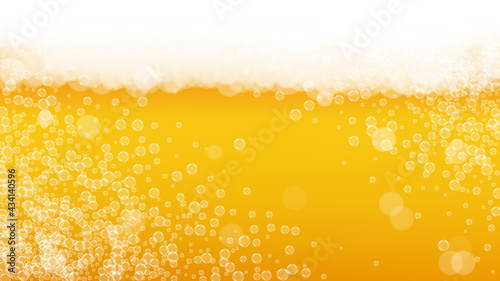 Splash beer. Background for craft lager. Oktoberfest foam.