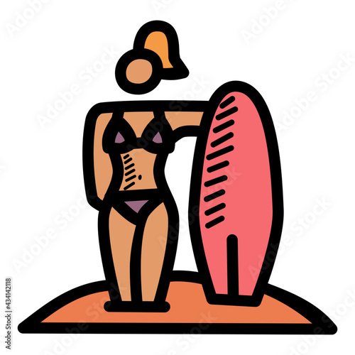 girl with a surfboard