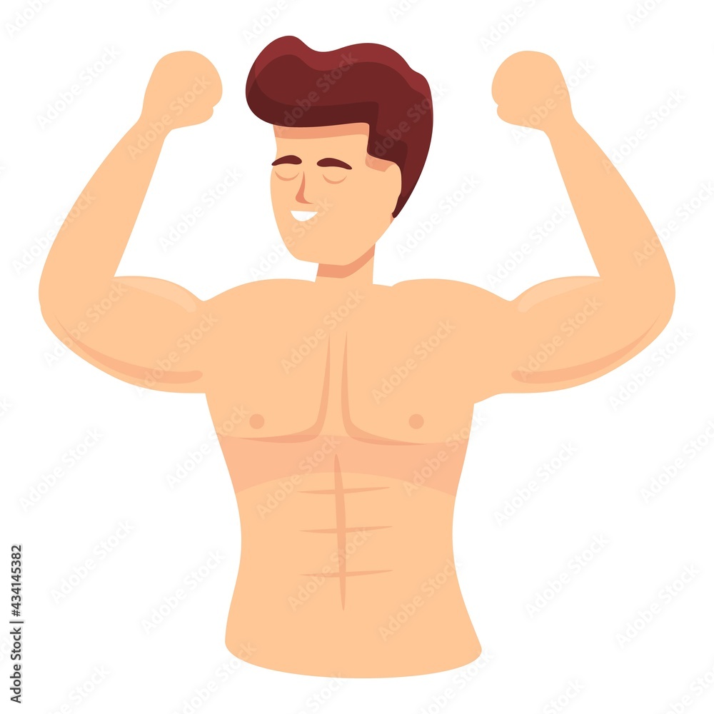 Fototapeta premium Bodybuilder narcissism icon. Cartoon of Bodybuilder narcissism vector icon for web design isolated on white background