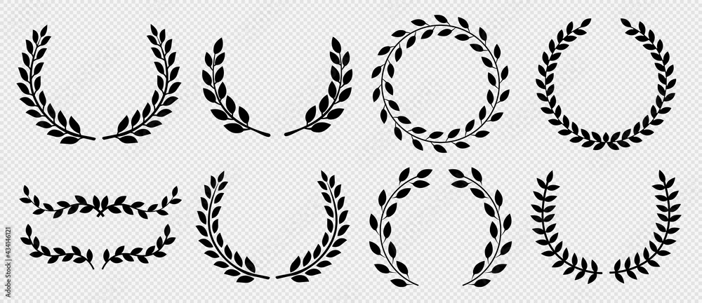 Fototapeta premium Circular laurel foliate vector icon