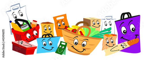 paniers et sacs de course