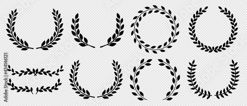Circular laurel foliate vector icon photo