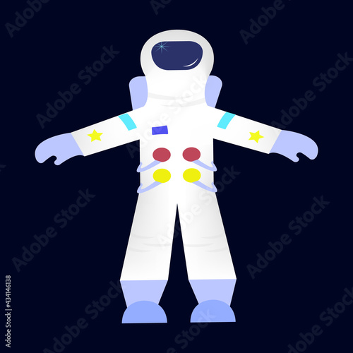 Astronaut in space, isolated on a dark background, space suit. graphic element, vector illustration