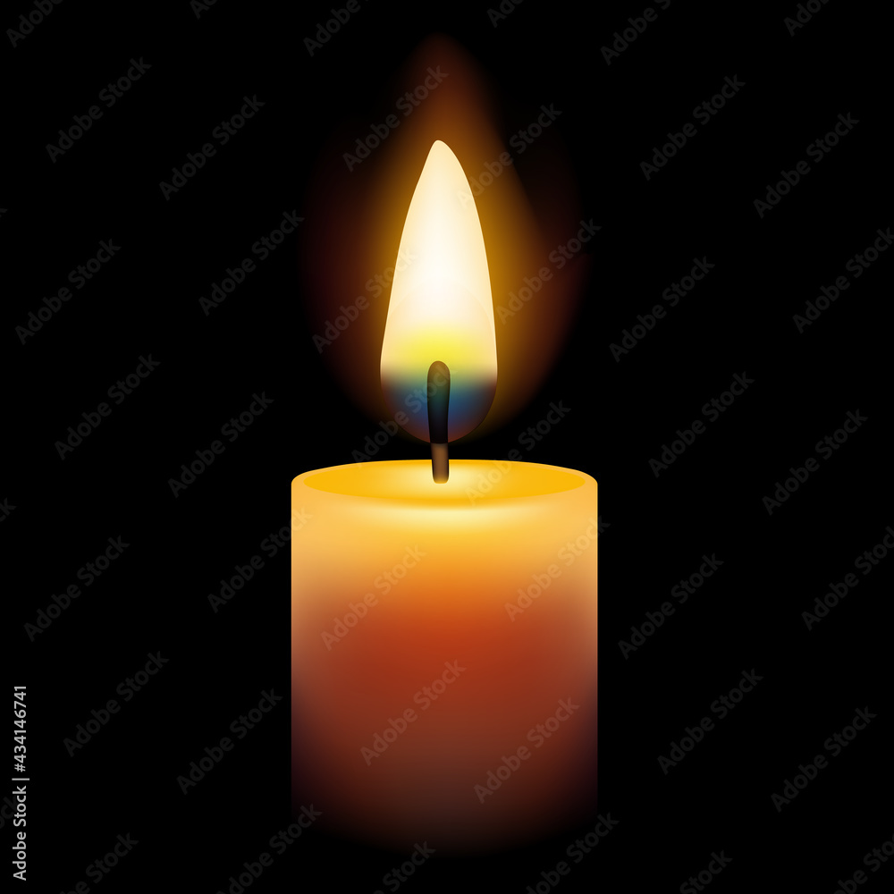 Concept de la méditation et de la spiritualité, avec la flamme d’une bougie qui brûle et apporte la lumière.