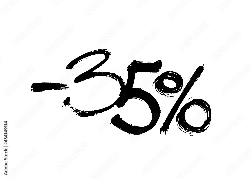 Graffiti lettering discount -35 percent. Vector template on white background Graffiti lettering discount -35 percent. Vector template on white background