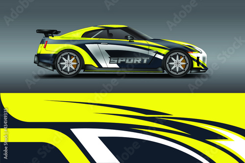 Car wrap designs vector . Background graphic . File ready to print and editable . Eps 10 © Alleuy