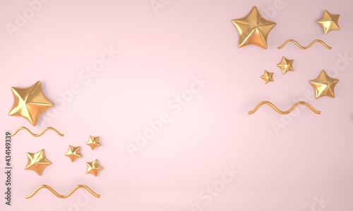 Elegant abstract background with stars, 3D.