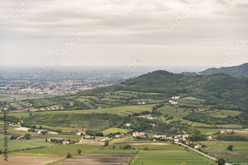 Scenic and beautiful view from the top of an hill of the landscape in Monselice