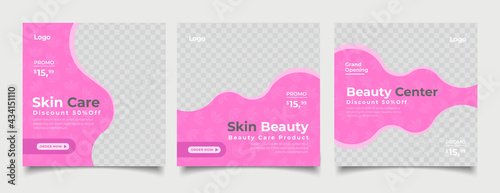 Beauty Center Makeup Social media post Banner Square Flyer Template Design