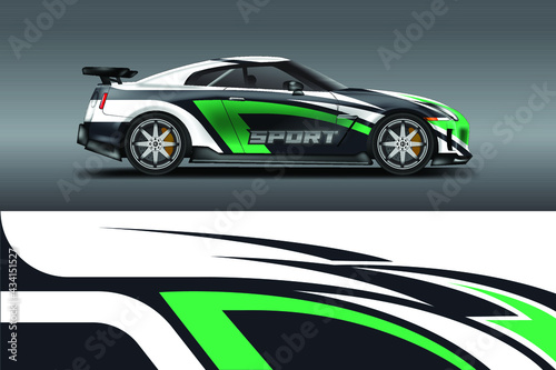 Car wrap designs vector . Background graphic . File ready to print and editable . Eps 10