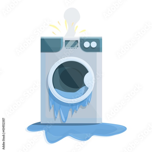 Electric broken washing machine icon. Cartoon of Electric broken washing machine vector icon for web design isolated on white background