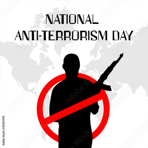 Anti Terrorism Day Illustration. no terrorism poster. photo