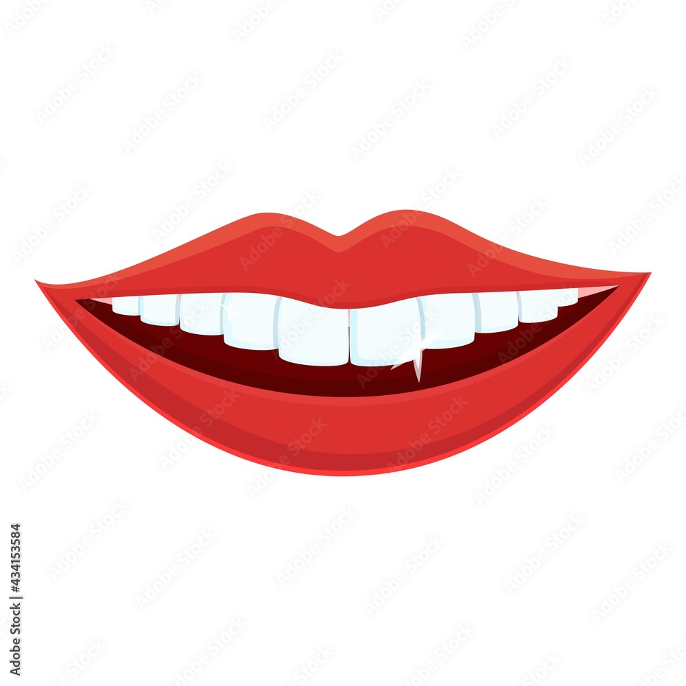 White teeth smiling icon. Cartoon of White teeth smiling vector icon for web design isolated on white background White teeth smiling icon. Cartoon of White teeth smiling vector icon for web design isolated on white background