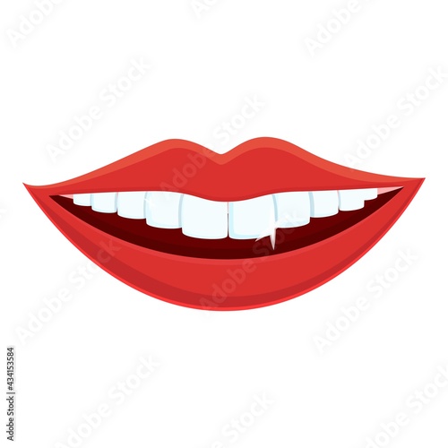 White teeth smiling icon. Cartoon of White teeth smiling vector icon for web design isolated on white background
