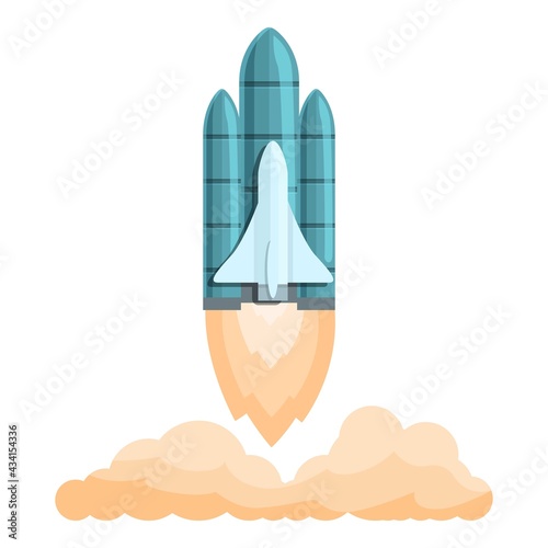 Spacecraft launch explorer icon. Cartoon of Spacecraft launch explorer vector icon for web design isolated on white background
