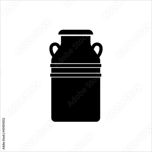 Milk Can Icon, Dairy Product, Liquid Storage, Holding, Transportation Container
