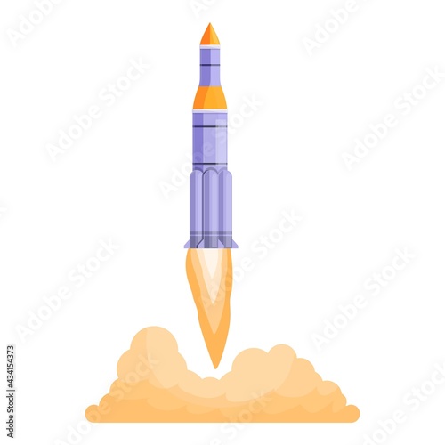 Spacecraft launch flame icon. Cartoon of Spacecraft launch flame vector icon for web design isolated on white background