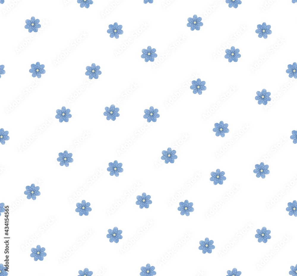 Blue snowdrop seamless pattern. Floral background Blue snowdrop seamless pattern. Floral background