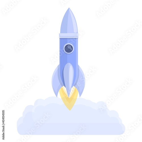Spacecraft launch science icon. Cartoon of Spacecraft launch science vector icon for web design isolated on white background