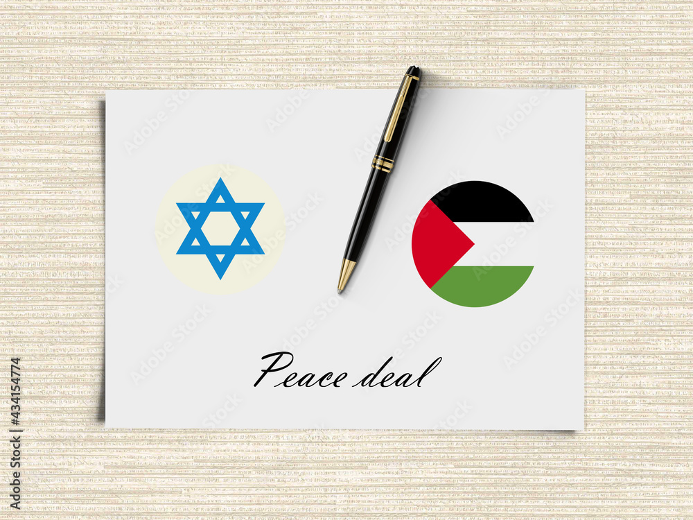Israel and Palestine peace deal concept. Palestine needs support world