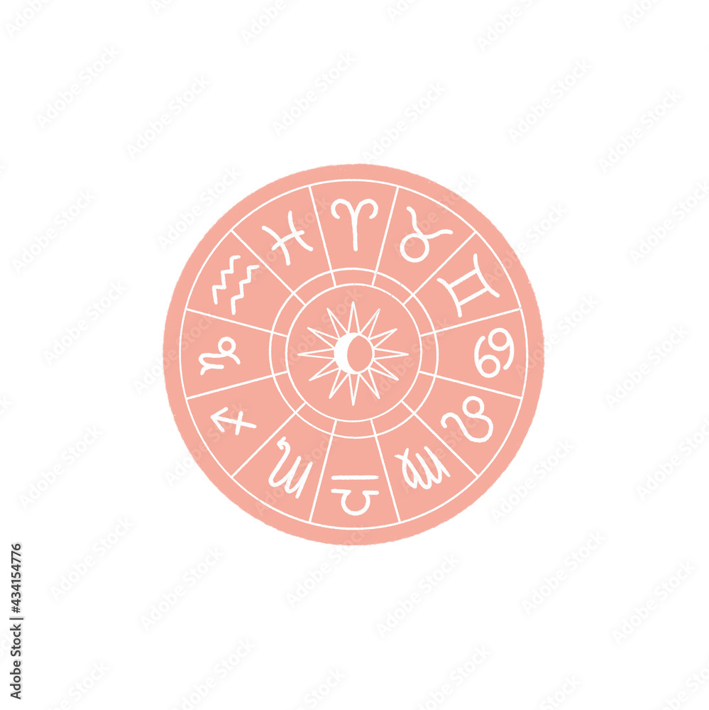 Zodiac circle illustration. Astrology background Zodiac circle illustration. Astrology background