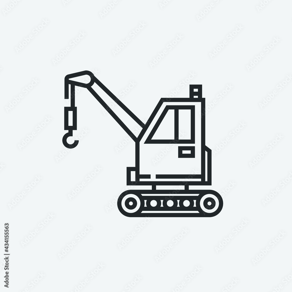 Fototapeta premium Crane vector icon illustration sign