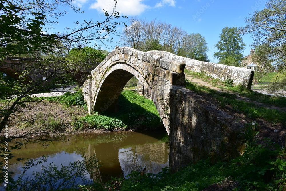Beautiful View of Beggar's Bridge Over the River Esk