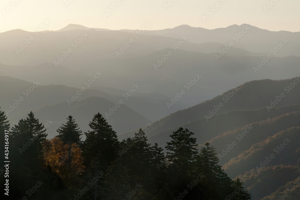 Mountain Morning in the autumn