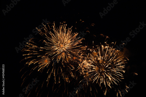 Festive fireworks in the dark night sky