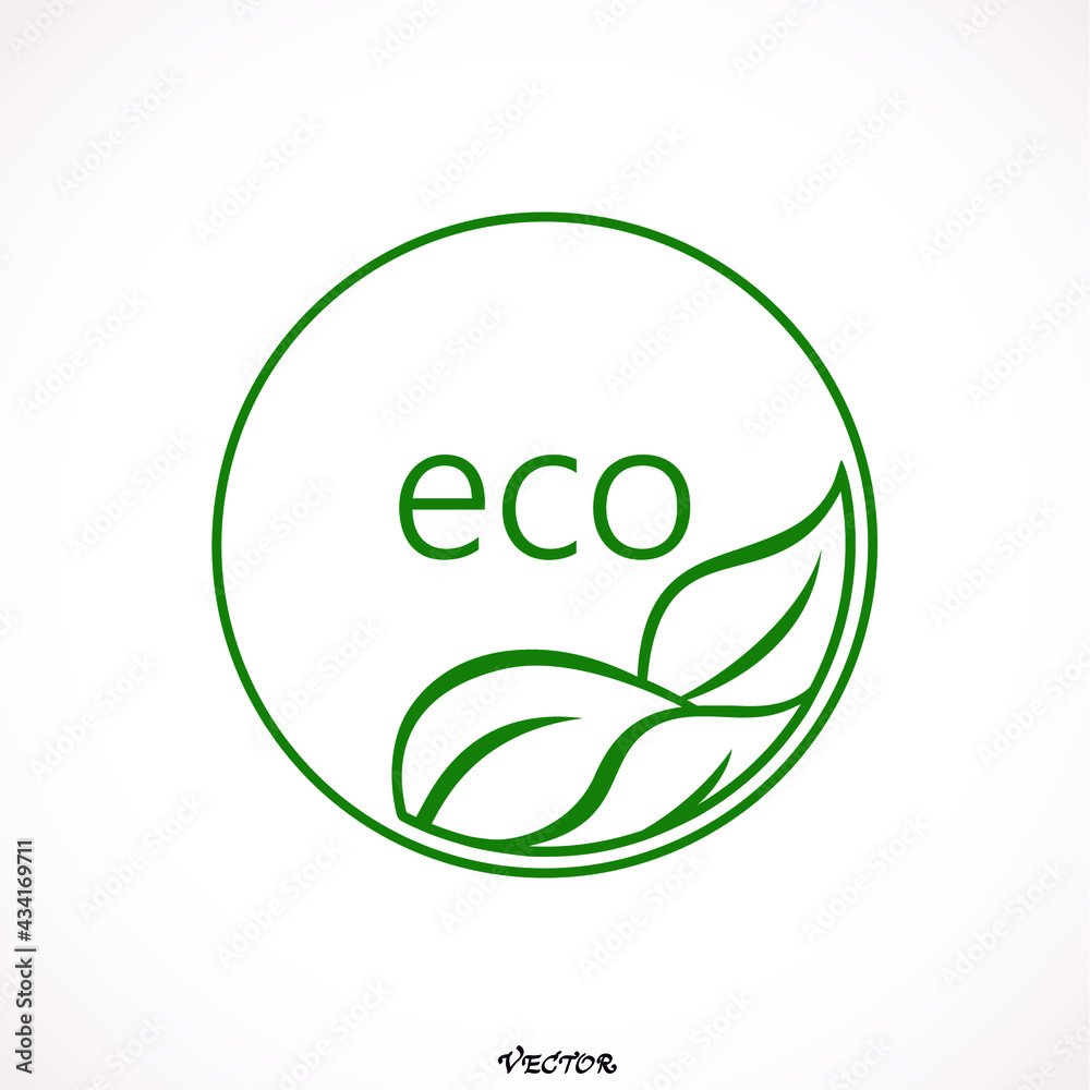 Eco flat vector icon. Ecology flat vector sign. Tree leaf flat vector icon Eco flat vector icon. Ecology flat vector sign. Tree leaf flat vector icon