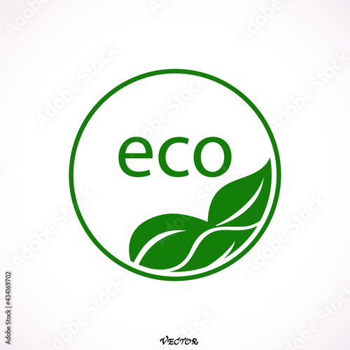 Eco friendly design element. Green ecology icon. Vector illustration.