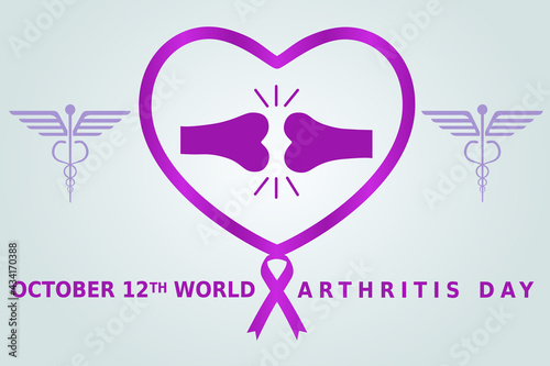 October 12 th world arthritis day awareness flat vector illustration. A health design for banner, poster, web. Protection, healthcare, prevention concept.