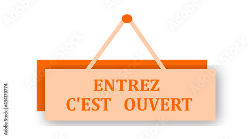 pancarte d'ouverture des commerces 