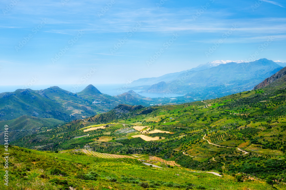 Aerial view of Crete island in Greece