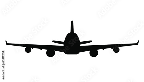 Airplane silhouette isolated on white background. vector with png.