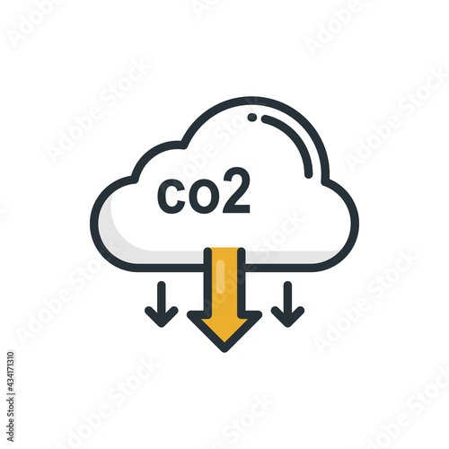 Carbon Dioxide vector Filled Outline icon style illustration. EPS 10 File