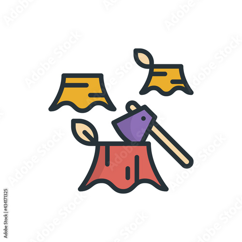 Deforstation vector Filled Outline icon style illustration. EPS 10 File photo