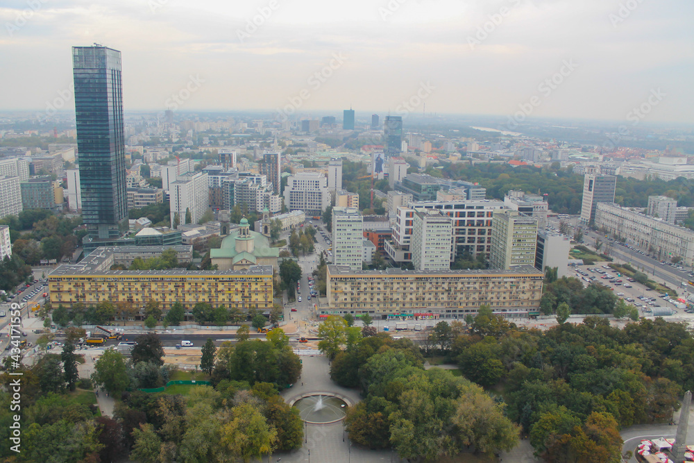 Fototapeta premium bird's eye view of Warsaw