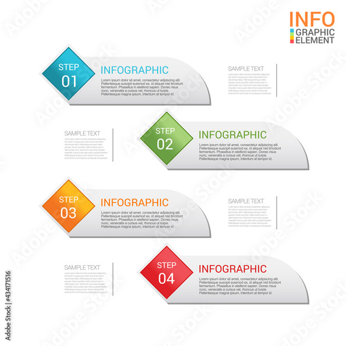 Presentation business infographic template with 4 options. Vector illustration.