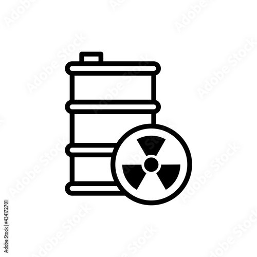 Nuclear Pollution vector Outline icon style illustration. EPS 10 File