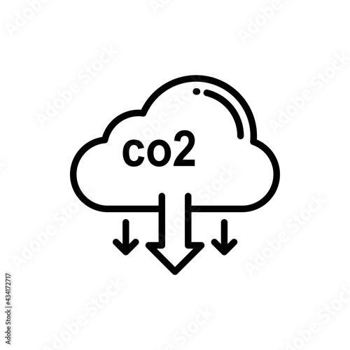 Carbon Dioxide vector Outline icon style illustration. EPS 10 File