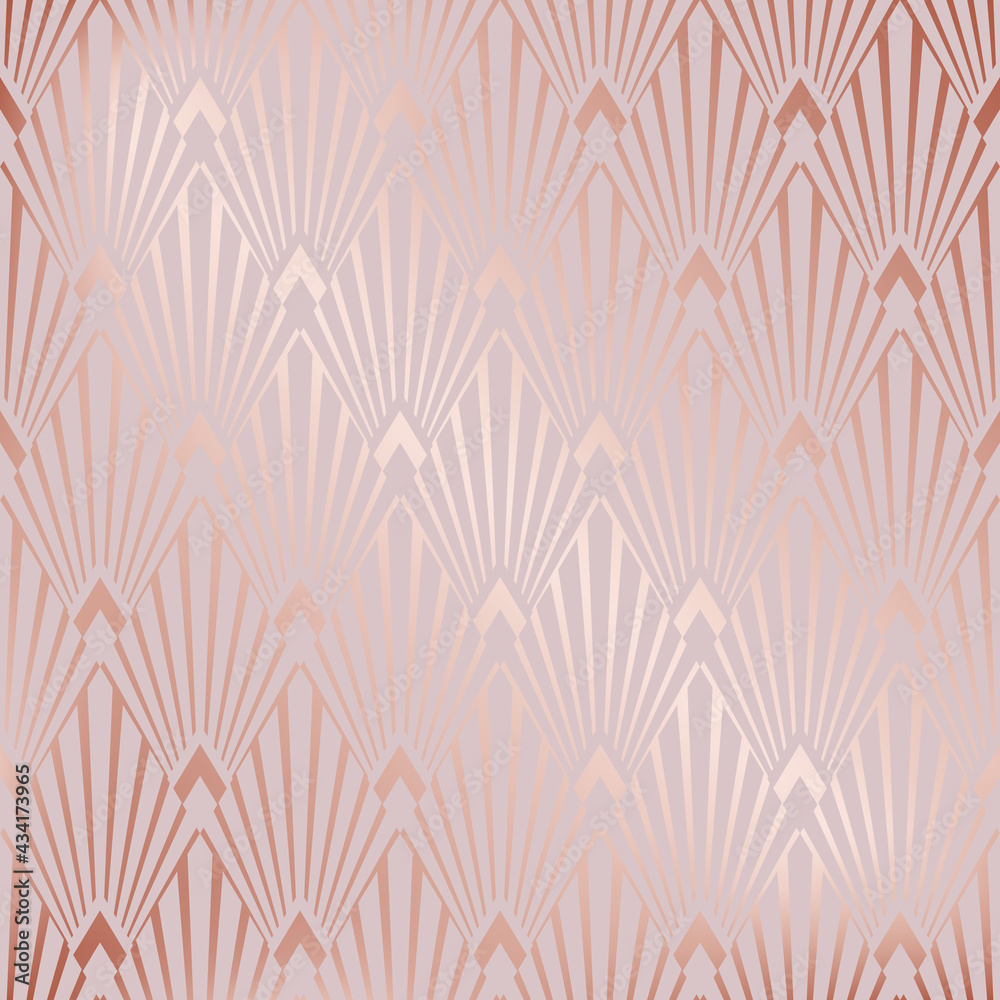 Glam fancy seamless pattern. Pink marble. Rose gold effect. Beauty diamond background. Repeated patterns art deco. Elegant texture. Delicate patern for design wallpaper, gift wrapper, prints. Vector